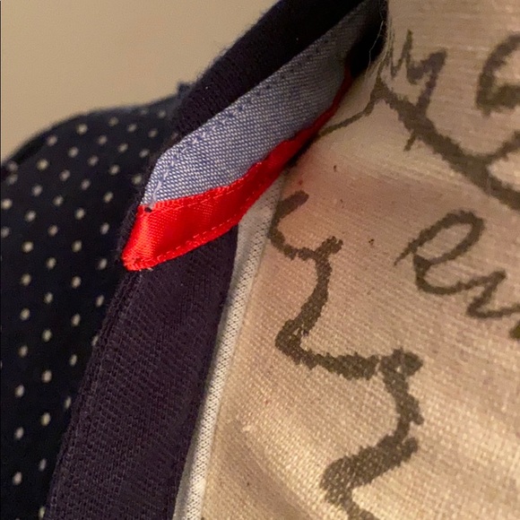Tommy Hilfiger Navy and White Polka Dot Polo - Picture 6 of 7